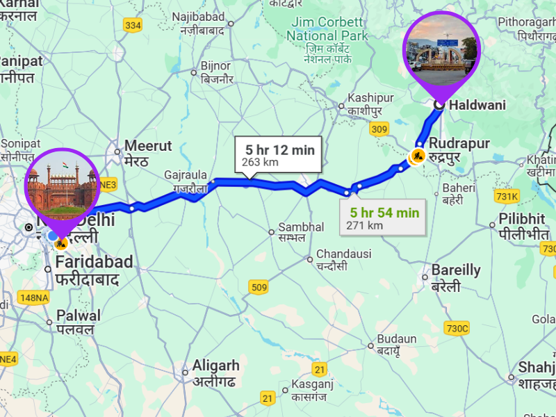 Discovering Carpooling Opportunities from Haldwani to Delhi NCR with rideok.in