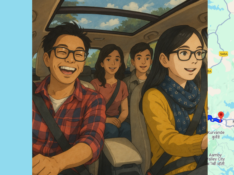 Start Your Journey with a Wave and a Smile — Carpooling Brings Friends Together and Turns Every Ride into a Memory! 